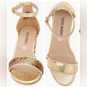 STEVE MADDEN Girls Heels Gold Sequins